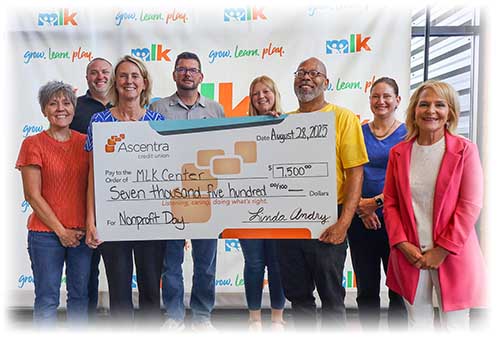 MLK Center Check Presentation from Ascentra Credit Union
